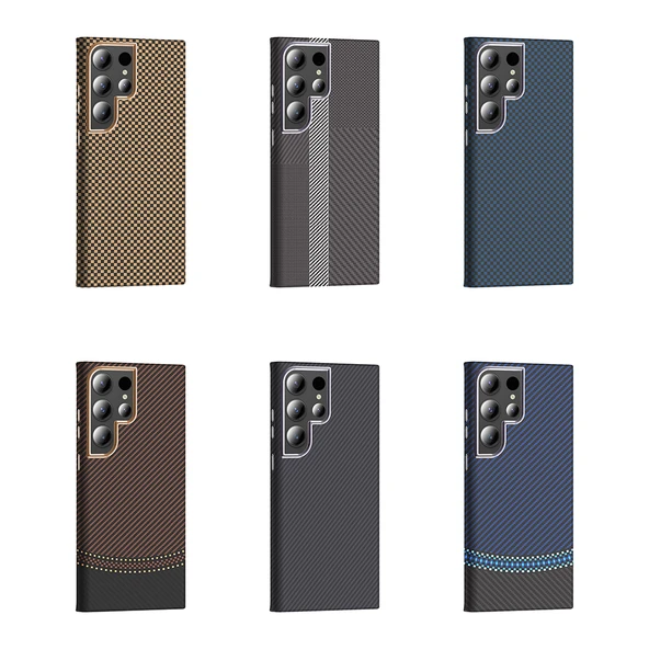Galaxy S24 Ultra Kılıf M-safe Şarj Özellikli Karbon Fiber Görünümlü  Gros Kapak - Resim 3