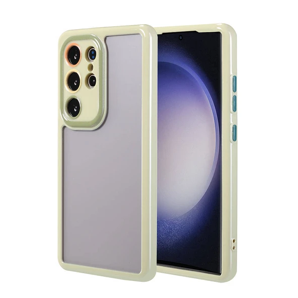 Galaxy S23 Ultra Kılıf Kamera Korumalı Renkli Kenar ve Çerçeve Tasarımlı  Vitamin Kapak ürün görseli