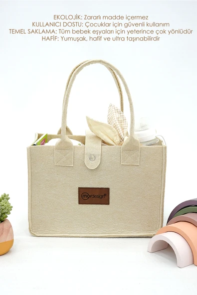 mordesign Taşınabilir Keçe Çanta Yenidoğan Alt Açma, Kadın Çantası, Ev & Seyahat Düzenleyici Organizer - 5