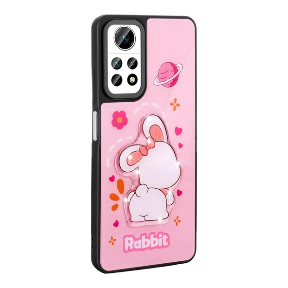 Xiaomi Redmi Note 12 Pro 4G Kılıf Parlayan Kabartmalı İkonik Figürlü  Amas Silikon Kapak - Resim 7