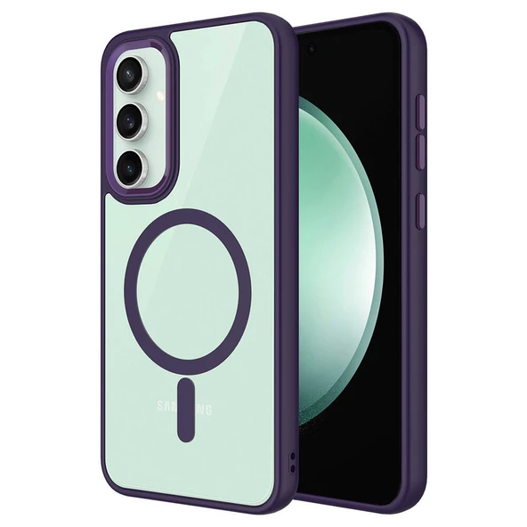 Galaxy S23 FE Kılıf Wireless Şarj Özellikli  Krom M-safe Silikon Kapak ürün görseli