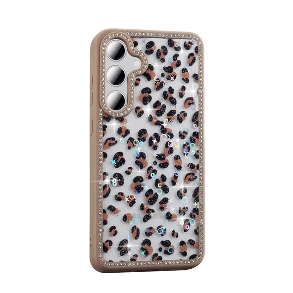 Galaxy S24 FE Kılıf Taşlı ve Simli Tasarım  Azra Kapak - Resim 3