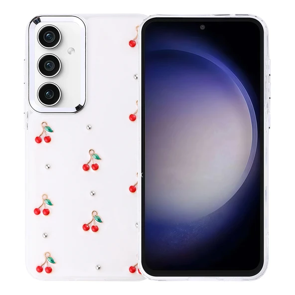 Galaxy S23 FE Kılıf Airbag Tasarımlı Simli Şeffaf  Kutup Kapak - Resim 2