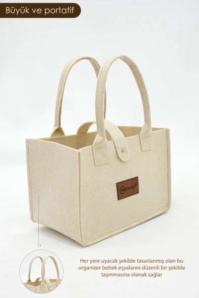 mordesign Taşınabilir Keçe Çanta Yenidoğan Alt Açma, Kadın Çantası, Ev & Seyahat Düzenleyici Organizer - 2