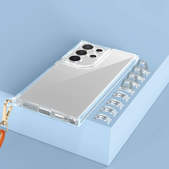 Galaxy S24 Ultra Kılıf Airbagli Takılabilir Askı Aparatlı  Snap Silikon Kapak - Resim 5