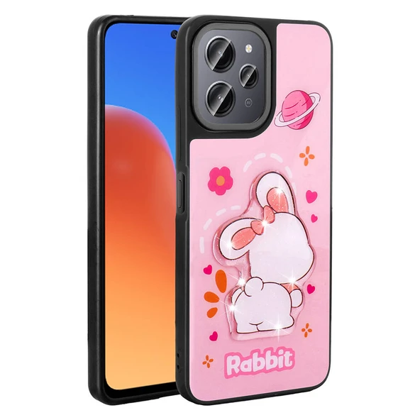 Xiaomi Redmi 12 4G Kılıf Parlayan Kabartmalı İkonik Figürlü  Amas Silikon Kapak ürün görseli