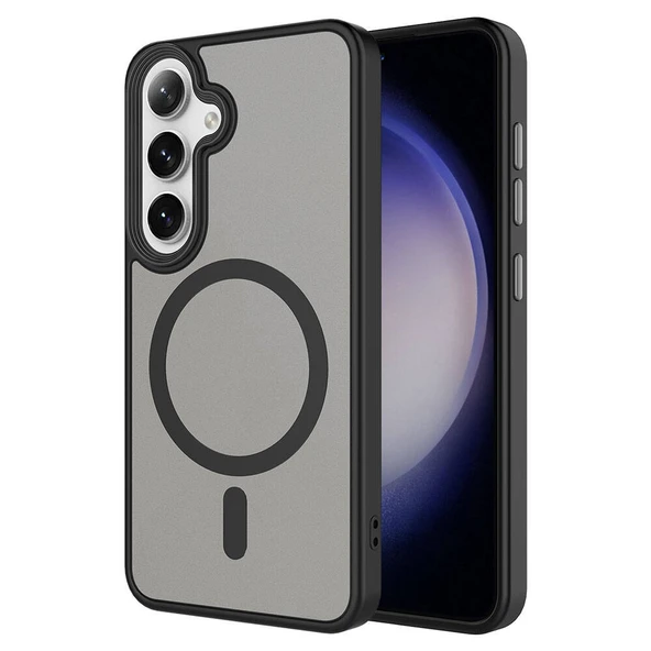 Galaxy S24 Kılıf Sert PC Arka Yüzey Wireless Şarj Özellikli  Flet M-safe Kapak - Resim 2