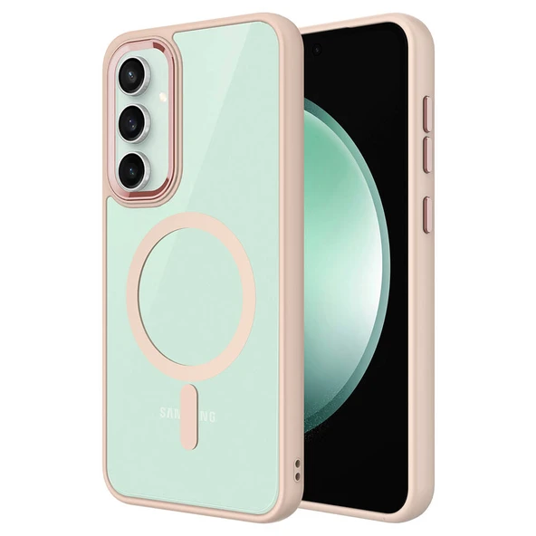 Galaxy S23 FE Kılıf Wireless Şarj Özellikli  Krom M-safe Silikon Kapak ürün görseli