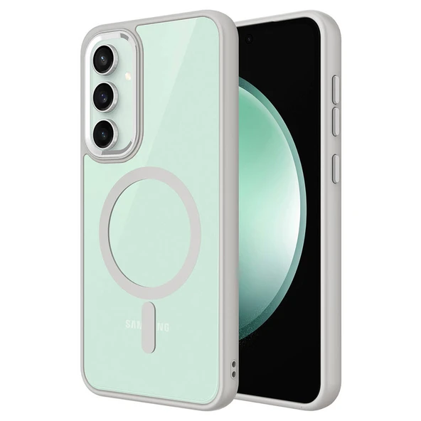 Galaxy S23 FE Kılıf Wireless Şarj Özellikli  Krom M-safe Silikon Kapak ürün görseli