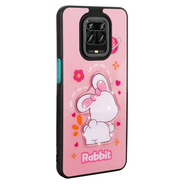 Xiaomi Redmi Note 9S Kılıf Parlayan Kabartmalı İkonik Figürlü  Amas Silikon Kapak - Resim 4