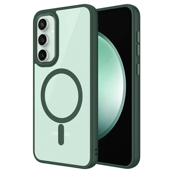 Galaxy S23 FE Kılıf Wireless Şarj Özellikli  Krom M-safe Silikon Kapak ürün görseli