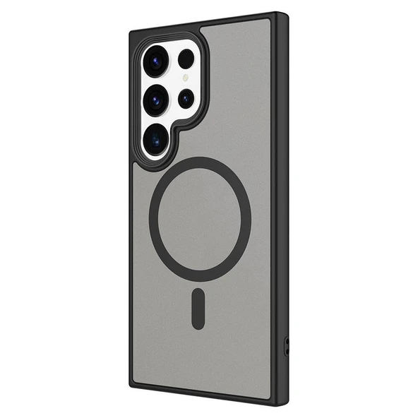 Galaxy S24 Ultra Kılıf Sert PC Arka Yüzey Wireless Şarj Özellikli  Flet M-safe Kapak - Resim 7