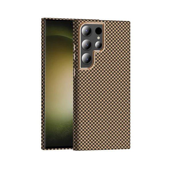 Galaxy S23 Ultra Kılıf M-safe Şarj Özellikli Karbon Fiber Görünümlü  Gros Kapak ürün görseli