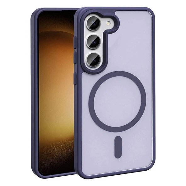 Galaxy S23 Kılıf M-safe Şarj Özellikli Mat Arka Yüzey  Sio Kapak - Resim 4