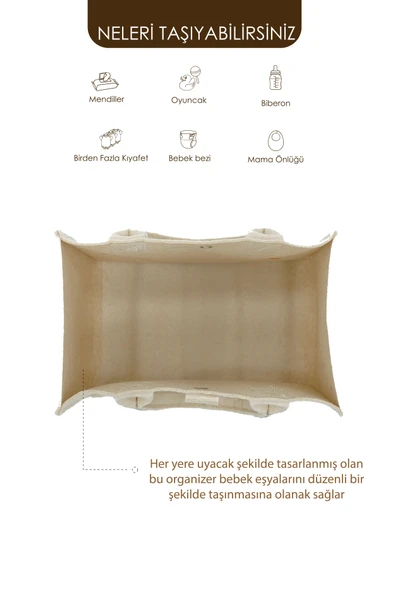 mordesign Taşınabilir Keçe Çanta Yenidoğan Alt Açma, Kadın Çantası, Ev & Seyahat Düzenleyici Organizer - 3