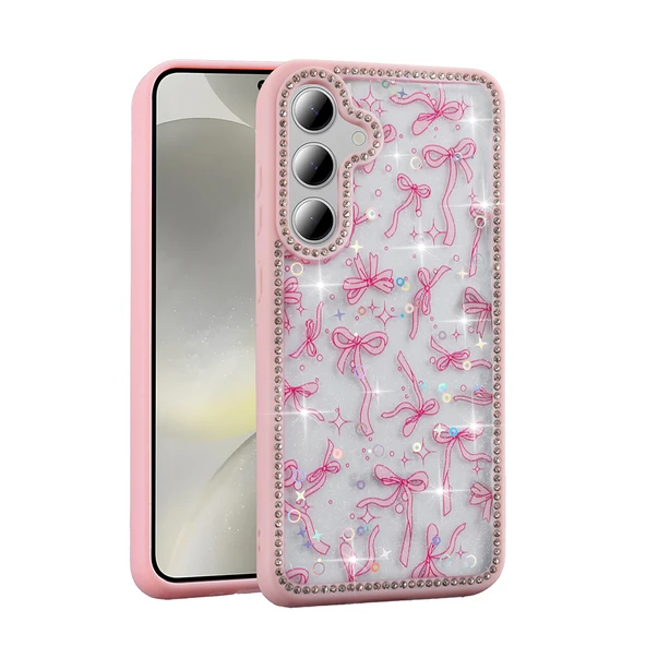 Galaxy S24 FE Kılıf Taşlı ve Simli Tasarım  Azra Kapak ürün görseli