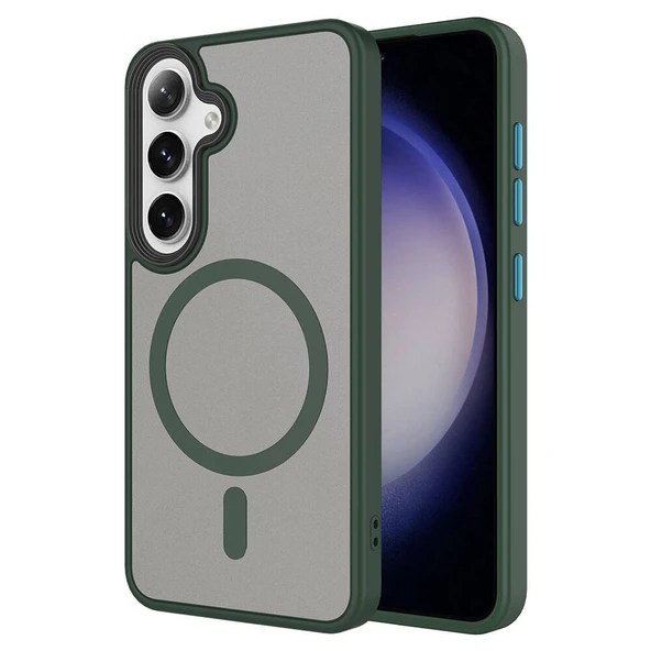 Galaxy S24 Kılıf Sert PC Arka Yüzey Wireless Şarj Özellikli  Flet M-safe Kapak ürün görseli