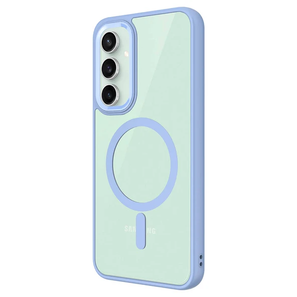 Galaxy S23 FE Kılıf Wireless Şarj Özellikli  Krom M-safe Silikon Kapak - Resim 6