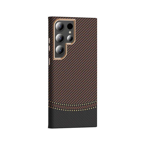 Galaxy S24 Ultra Kılıf M-safe Şarj Özellikli Karbon Fiber Görünümlü  Gros Kapak - Resim 4