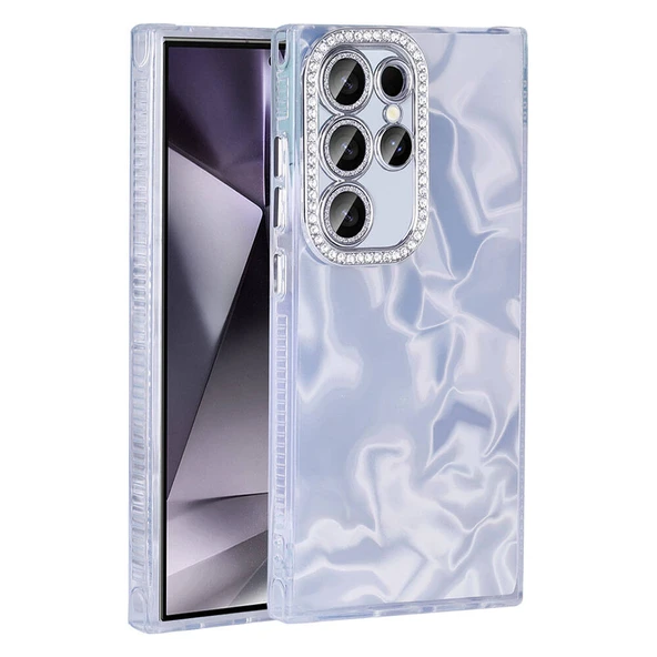 Galaxy S24 Ultra Kılıf Airbagli Parlak Taş Detay Tasarımlı  Esila Kapak - Resim 2