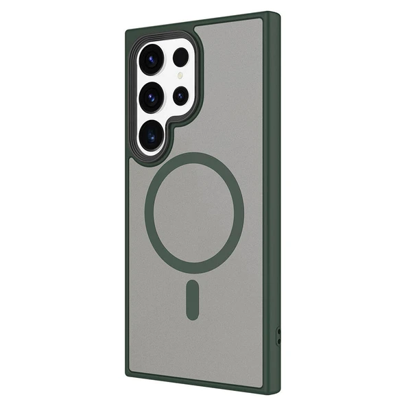 Galaxy S24 Ultra Kılıf Sert PC Arka Yüzey Wireless Şarj Özellikli  Flet M-safe Kapak - Resim 5