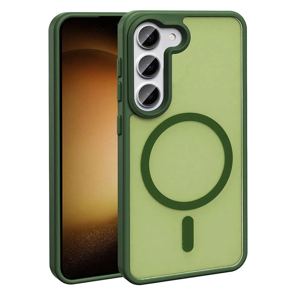 Galaxy S23 Kılıf M-safe Şarj Özellikli Mat Arka Yüzey  Sio Kapak - Resim 2