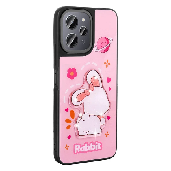 Xiaomi Redmi 12 4G Kılıf Parlayan Kabartmalı İkonik Figürlü  Amas Silikon Kapak - Resim 3