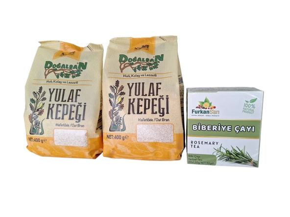 Doğalsan yulaf kepeği 400 gr x 2 adet + Biberiye çayı 20 süzen poşet ürün görseli