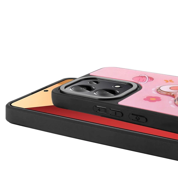 Xiaomi Redmi Note 13 Pro 4G Kılıf Parlayan Kabartmalı İkonik Figürlü  Amas Silikon Kapak - Resim 3