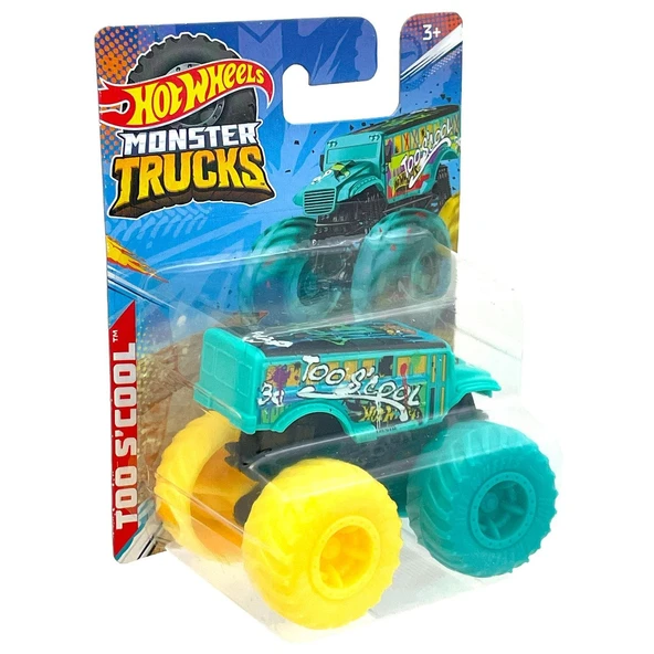 Hot Wheels Monster Trucks Mini TOO S'COOL (Turquoise) 1:70 Scale Plastic Vehicle - 2