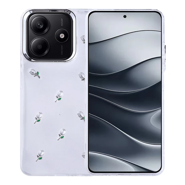 Xiaomi Redmi Note 14 4G Kılıf Airbag Tasarımlı Simli Şeffaf  Kutup Kapak ürün görseli