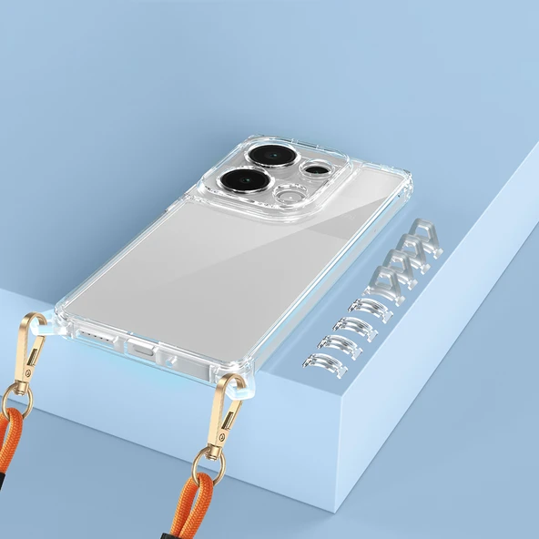 Xiaomi Redmi Note 13 Pro 4G Kılıf Airbagli Takılabilir Askı Aparatlı  Snap Silikon Kapak - Resim 4