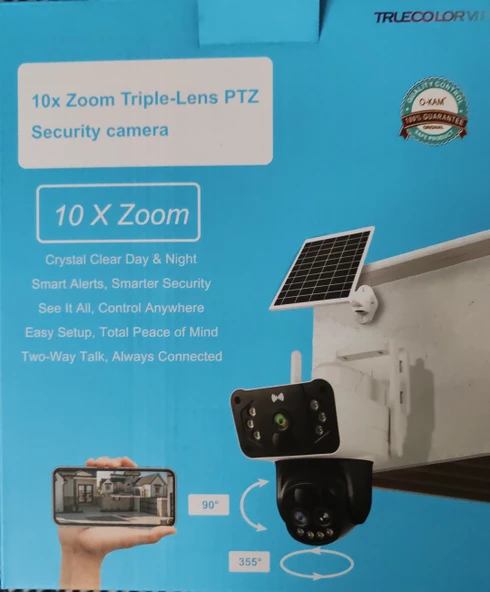 e-Sim özellikli 10x Optik Zoom Gece Görüşlü O-KAM 3950 PTZ Solar Sim Kartlı 4G Güvenlik Kamerası Güneş Enerjili Kamera Okam 3950