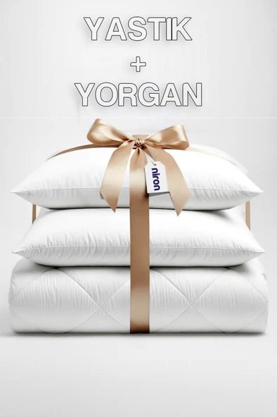 Niron Çift Kişilik Yorgan + 2 Adet Yastık Seti – 195x215 cm 4 Mevsim Mikrofiber Konfor ürün görseli