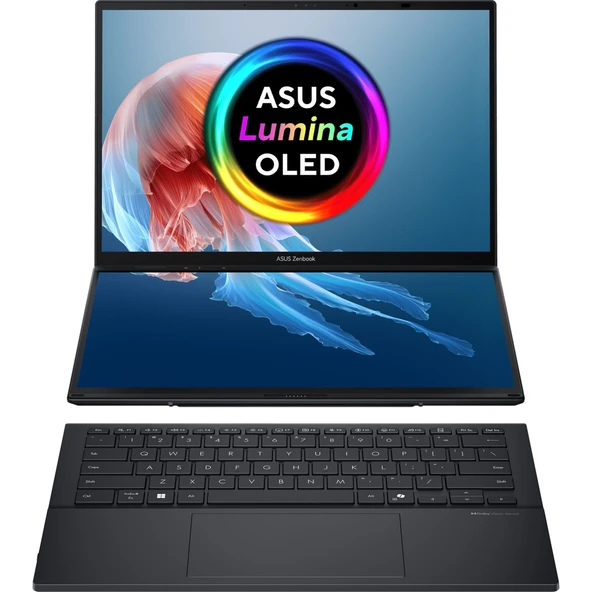 Zenbook Duo UX8406CA-PZ208W Intel Core Ultra 9 285H 32GB 2TB SSD Windows 11 Home 14" OLED Taşınabilir Bilgisayar ürün görseli 1