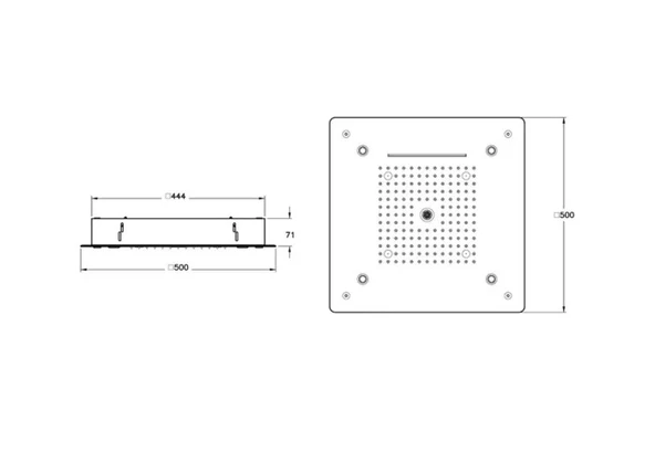 Artema Vitra Hiera A45734 Lite Ls 5f Duş Başlığı, 500mm, Krom - Resim 2