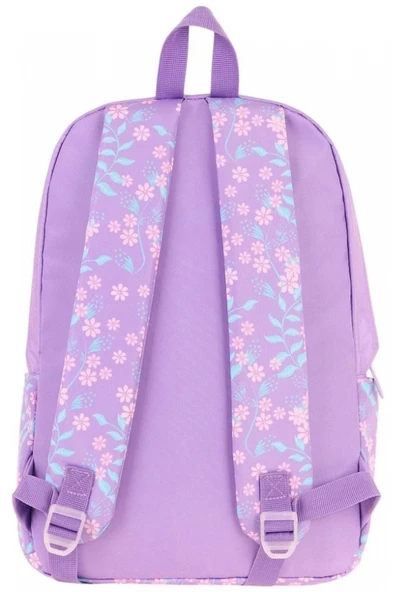KAUKKO Soft Floral Sırt Çantası Lilac Flowers K1793 - 2