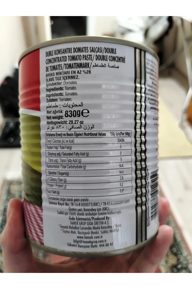 Domates Salçası Teneke 830 gr - 3