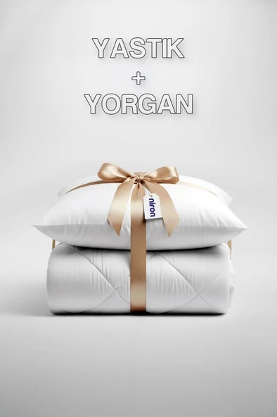 Niron Tek Kişilik Yorgan + 1 Adet Yastık Seti – 155x215 cm 4 Mevsim Mikrofiber Konfor
