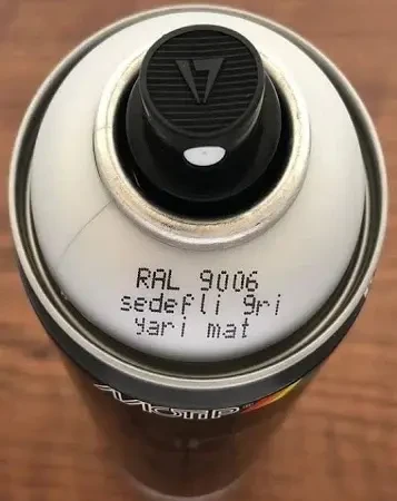 Motip Carat Ral 9006 Sedef Gri Yarı Mat Sprey Boya 400 ml Germany