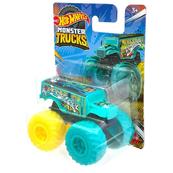 Hot Wheels Monster Trucks Mini TOO S'COOL (Turquoise) 1:70 Scale Plastic Vehicle - 3