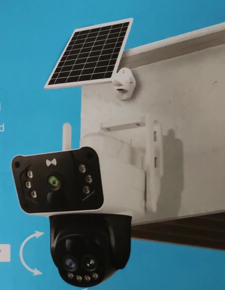 e-Sim özellikli 10x Optik Zoom Gece Görüşlü O-KAM 3950 PTZ Solar Sim Kartlı 4G Güvenlik Kamerası Güneş Enerjili Kamera Okam 3950 - 2