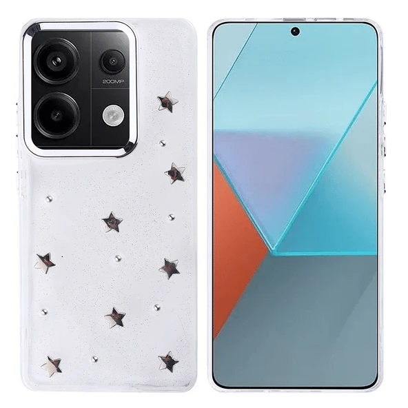 Xiaomi Redmi Note 13 Pro 4G Kılıf Airbag Tasarımlı Simli Şeffaf  Kutup Kapak ürün görseli