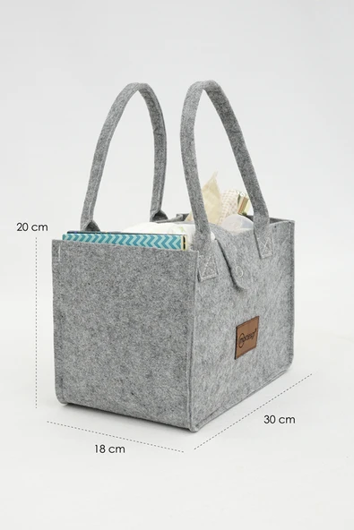 mordesign Taşınabilir Keçe Çanta Yenidoğan Alt Açma, Kadın Çantası, Ev & Seyahat Düzenleyici Organizer, Gri - 4