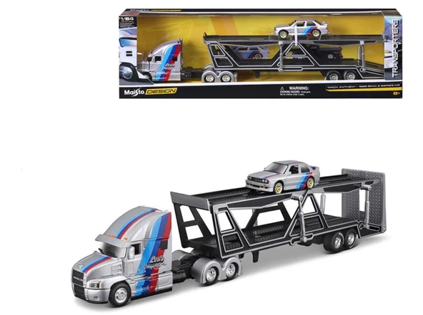 1:64 Ölçek Mack Anthem - 1988 Bmw M3 Serisi Taşıyıcı Tır
