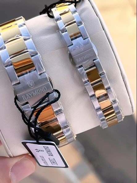 Raymond Ciflere Özel Sevgili Kombini 2 Yıl Garantili 5 Atm Suya Dayanklı Çift Saati CFT.01 - Resim 5