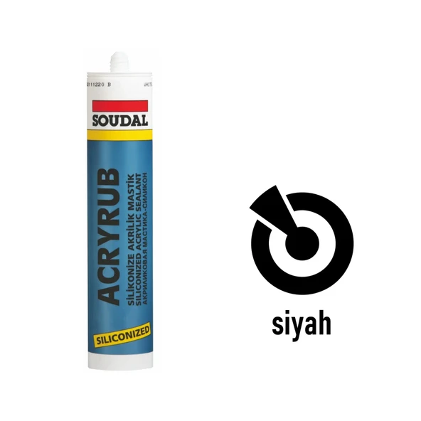 Soudal Silikonize Akrilik Siyah Mastik 500 GR