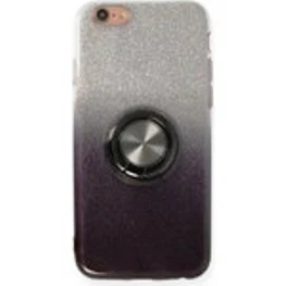 TNX EslifeTech26 Apple İphone 6/6S/6G Uyumlu Simli Yüzük Standlı Arka Koruma Kılıf-Siyah ürün görseli