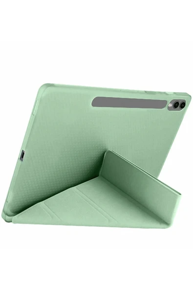 Samsung Galaxy X610 Tab S9 FE Plus 12.4 Kılıf Kalemlikli Mars Tablet Kılıfı - Açık Yeşil - 2