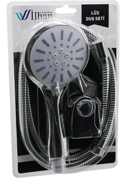 ilhan Lüx Duş Seti ( Vakumlu ) ( Kademeli Başlık & Örgülü Hortum & 90 Ayarlı Mafsal Askı ) ürün görseli
